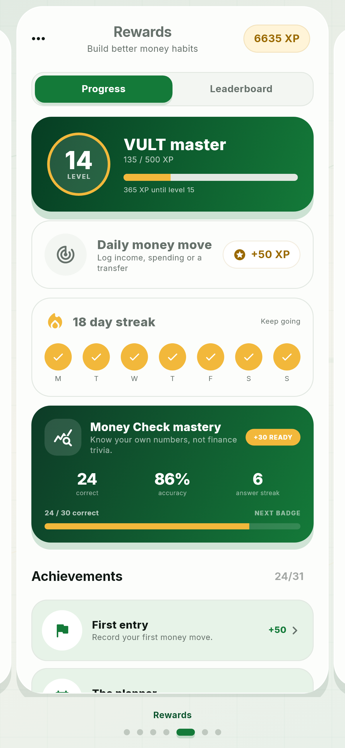 VULT XP and achievements